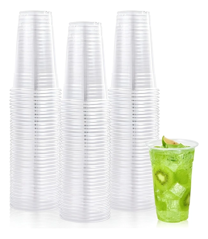 100 VASO PLASTICO DESECHABLE VASOS TRANSPARENTES 500ML TRANSPARENTE 16.9 OZ 500ML - 1