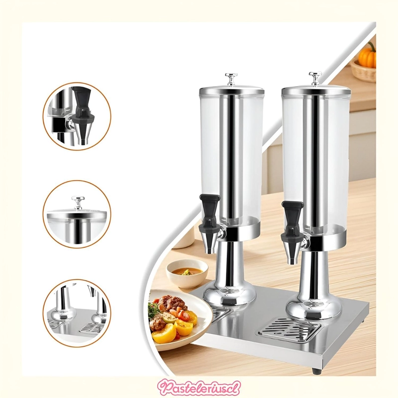 DISPENSADOR BEBIDAS DOBLE MAQUINA AUTOSERVICIO JUGOS 6L - 6
