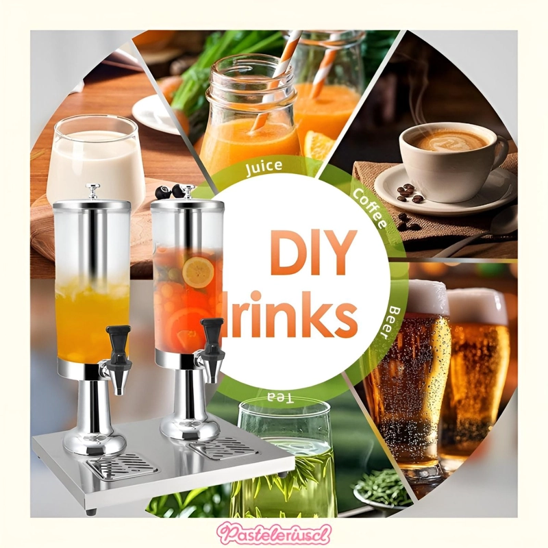 DISPENSADOR BEBIDAS DOBLE MAQUINA AUTOSERVICIO JUGOS 6L - 7