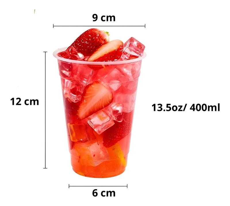 100 VASOS DESECHABLES PLASTICOS VASO PARA BEBIDAS 13OZ 400ML TRASPARENTE - 3