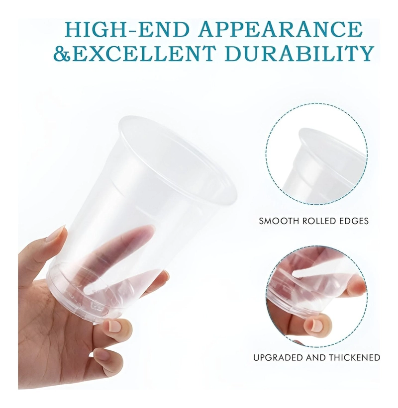 100 VASOS DESECHABLES PLASTICOS VASO PARA BEBIDAS 13OZ 400ML TRASPARENTE - 5