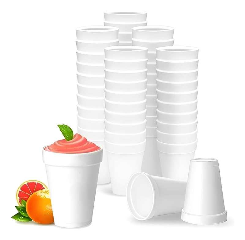 100 VASOS DESECHABLES PLUMAVIT TERMICO VASO CAFE 10OZ 296ML BLANCO - 1