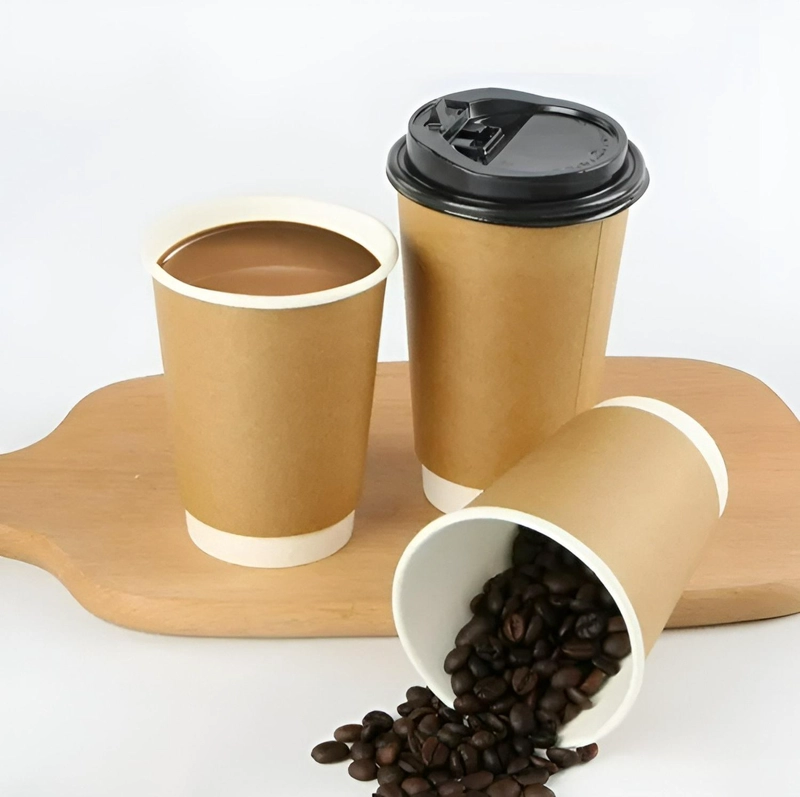 VASOS DESECHABLES VASO CAFE KRAFT DOBLE PARED C/TAPA 8OZ - 2