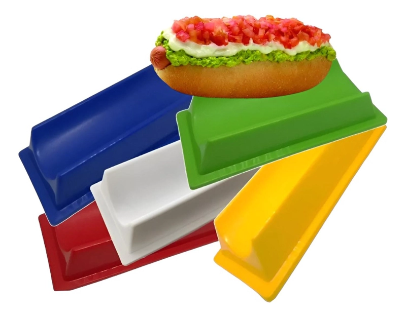 20 PORTA COMPLETOS PLASTICO COMPLETERO REUTILIZABLE HOT DOG MULTICOLOR - 8