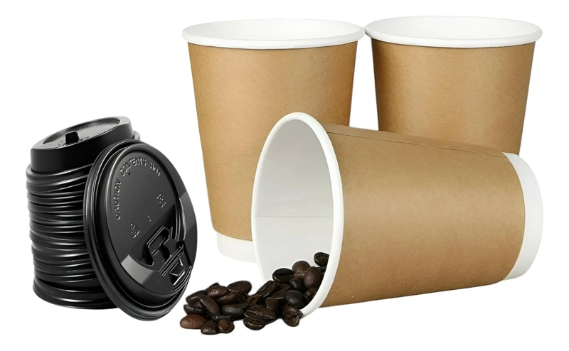VASOS DESECHABLES VASO CAFE KRAFT DOBLE PARED C/TAPA 12OZ - 1