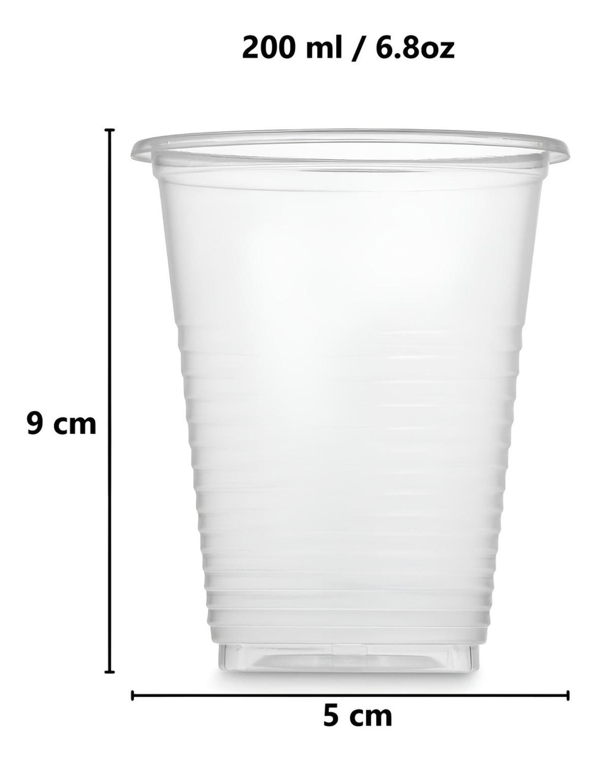 SET 300 VASOS PLASTICOS DESECHABLES VASO PLASTICO VASO 200ML TRANSPARENTE - 3