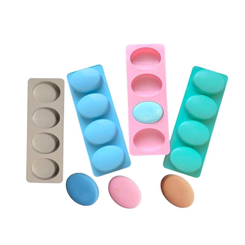 X4 MOLDES SILICONA MOLDE DE SILICONA JABON MOLDE DE JABON 4OVALAD MOLDES DE SILICONA JABON SILICONA - 1