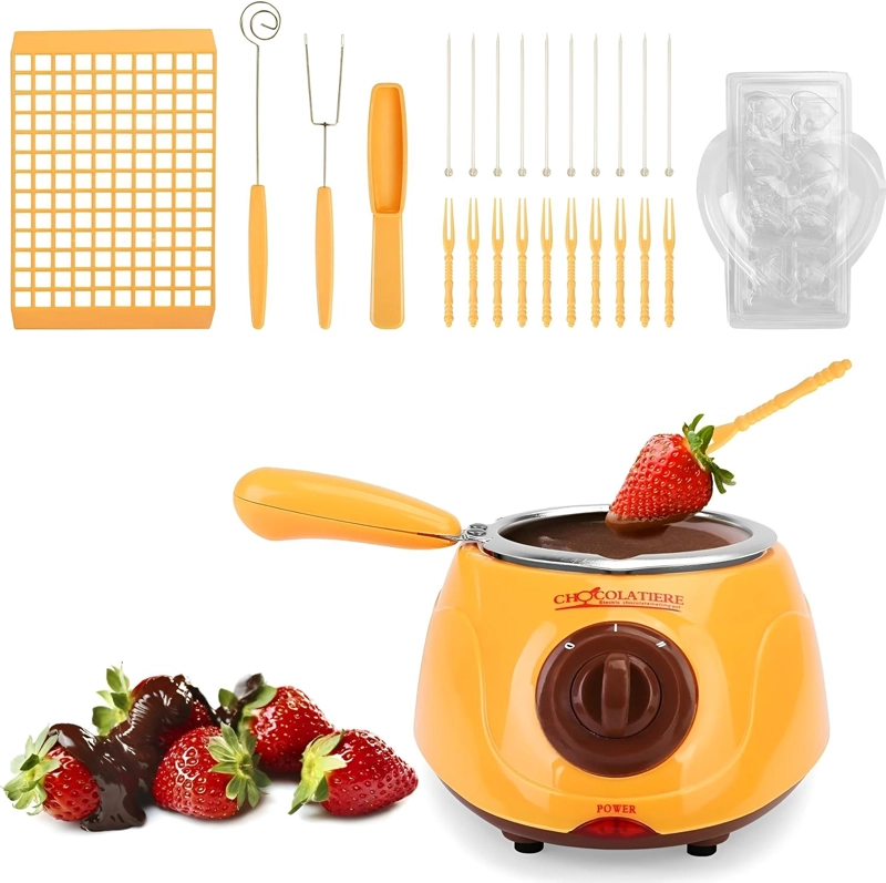 MAQUINA PARA DERRETIR CHOCOLATE FONDUE CHOCOLAT CHOCOLATERA AMARILLO