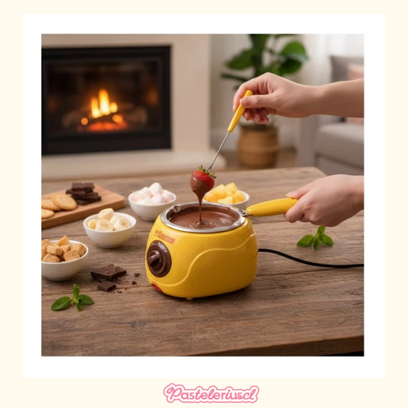 MAQUINA PARA DERRETIR CHOCOLATE FONDUE CHOCOLAT CHOCOLATERA AMARILLO - 2