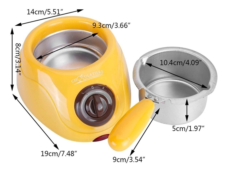 MAQUINA PARA DERRETIR CHOCOLATE FONDUE CHOCOLAT CHOCOLATERA AMARILLO - 3
