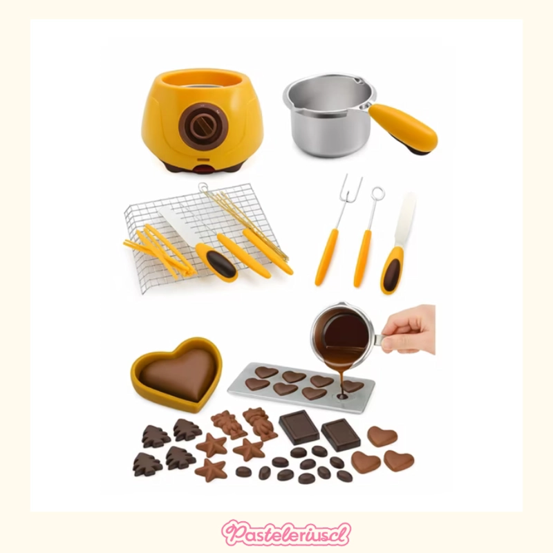 MAQUINA PARA DERRETIR CHOCOLATE FONDUE CHOCOLAT CHOCOLATERA AMARILLO - 8