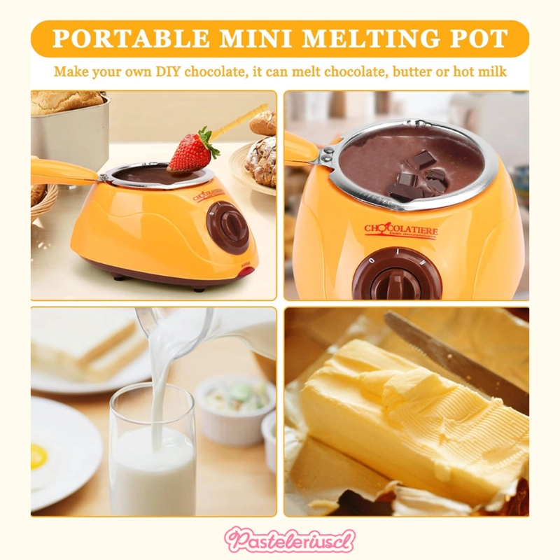 MAQUINA PARA DERRETIR CHOCOLATE FONDUE CHOCOLAT CHOCOLATERA AMARILLO - 9