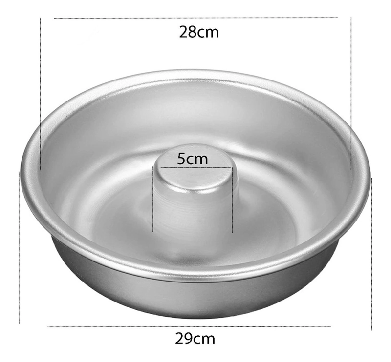 MOLDE TORTA MOLDE QUEQUE REDONDO MOLDE ALUMINIO FLANERA 28CM - 3