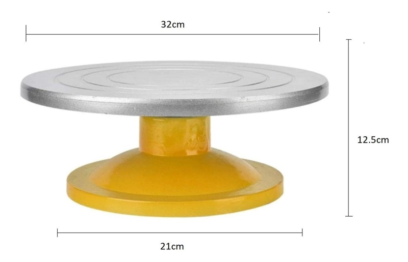 BASE GIRATORIA TORTAS PLATO GIRATORIO BASE ALUMINIO 32CM - 3