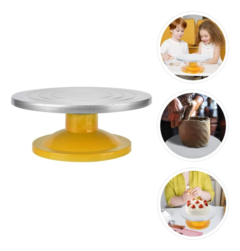 BASE GIRATORIA TORTAS PLATO GIRATORIO BASE ALUMINIO 32CM - 6