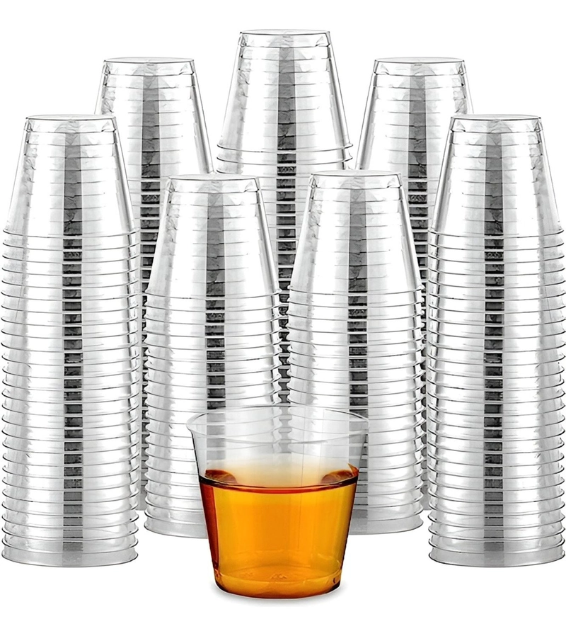 100 SET DE VASOS SHOT POSTRES POCILLOS VASOS PLASTICO 88 ML BLANCO - 1