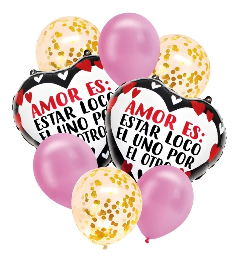 8 GLOBOS DECORACION CUMPLEAÑOS GLOBOS METALICO CORAZON 3096 - 1