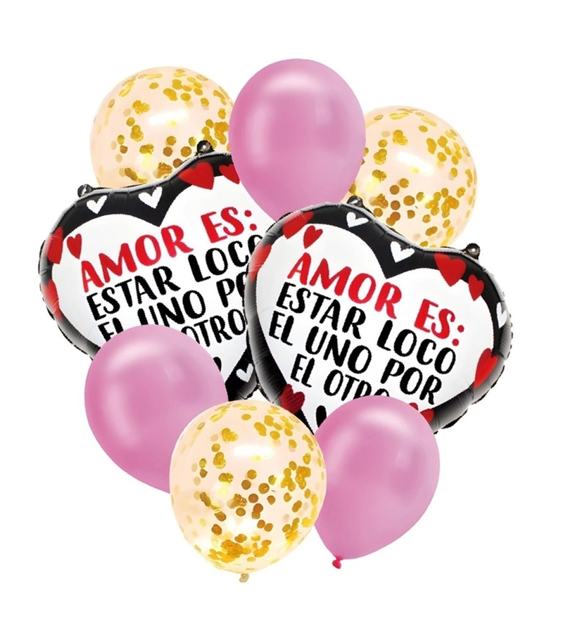 8 GLOBOS DECORACION CUMPLEAÑOS GLOBOS METALICO CORAZON 3096 - 3