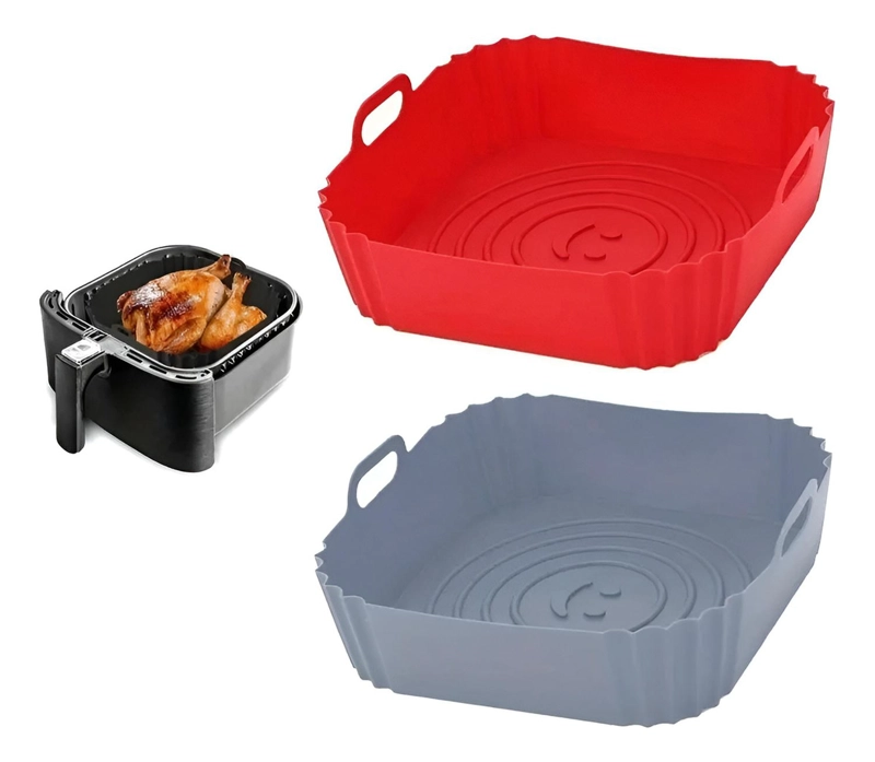 X2 FORRO DE FREIDOR FORRO DE SILICONA AIR FRYER CUADRADO - 1