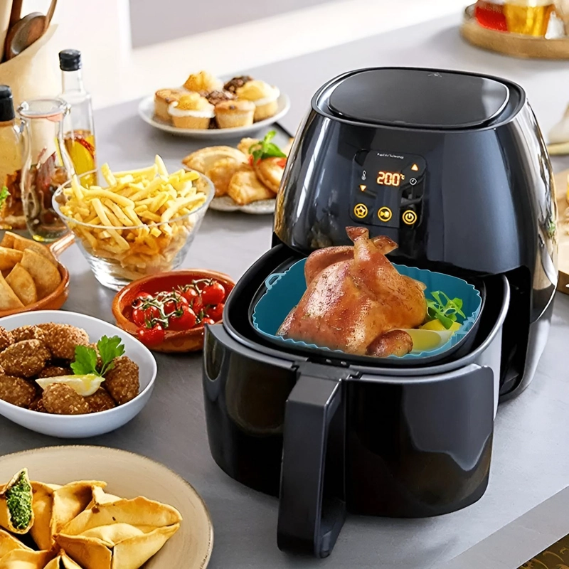X2 FORRO DE FREIDOR FORRO DE SILICONA AIR FRYER CUADRADO - 2