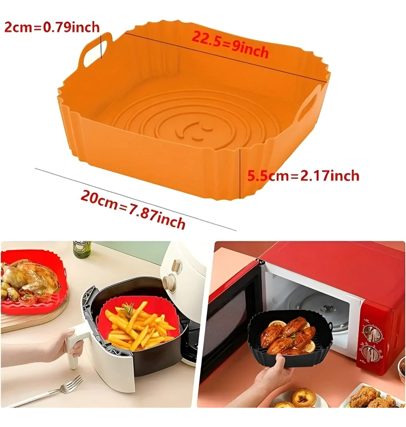 X2 FORRO DE FREIDOR FORRO DE SILICONA AIR FRYER CUADRADO - 3