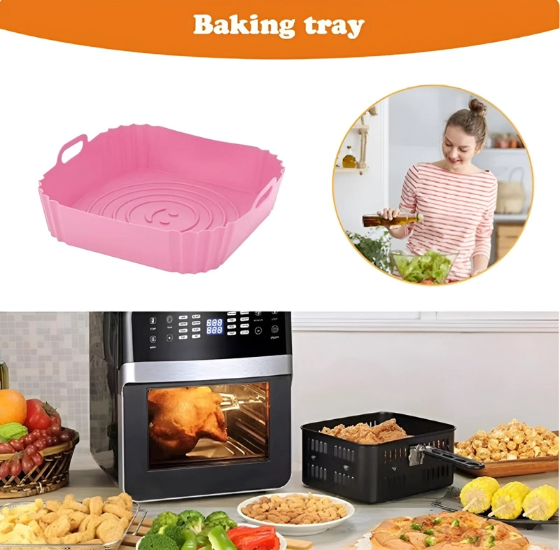 X2 FORRO DE FREIDOR FORRO DE SILICONA AIR FRYER CUADRADO - 4