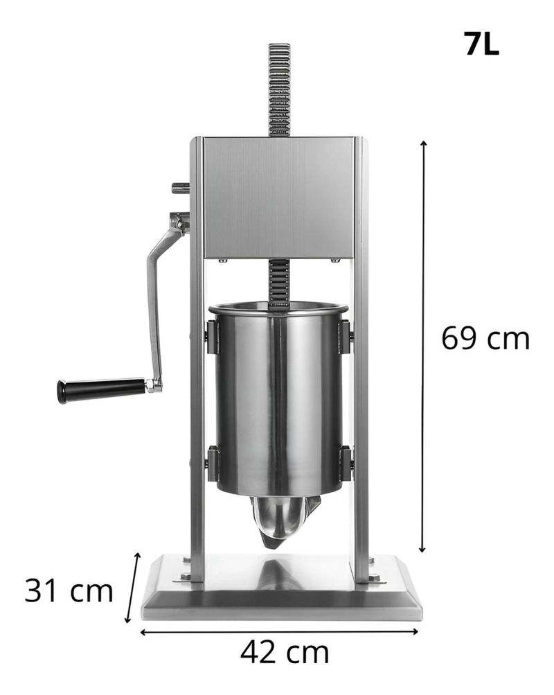EMBUTIDORA VERTICAL ACERO INOXIDABLE EMBUTIDORAS MANUAL 7L - 3