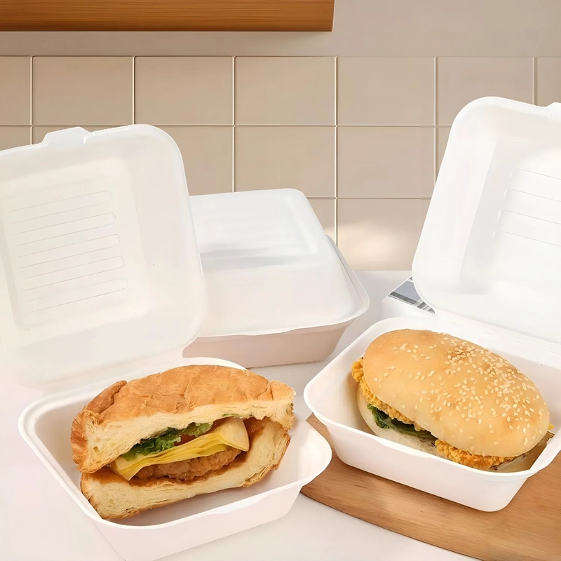 100 ENVASE DESECHABLES CONTENEDOR DE ALIMENTOS COMPOSTABLES BANDEJAS DESECHABLES COMIDA ENVASES COMI - 4