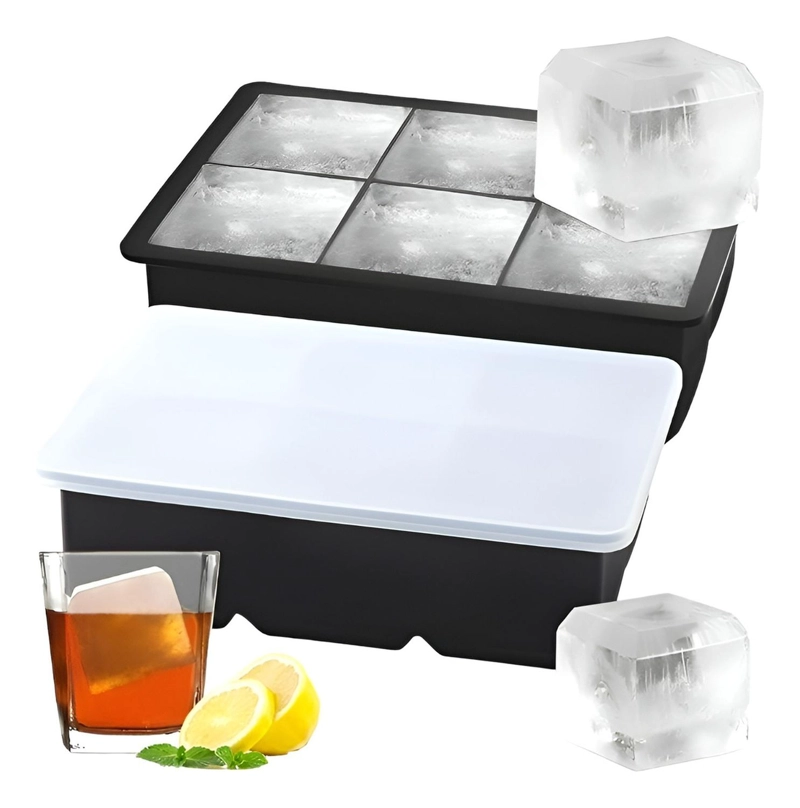 2 CUBETAS HIELO CUBETERA CUBETAS SILICONA CUBETA C/TAPA 6CAV SURTIDO - 1