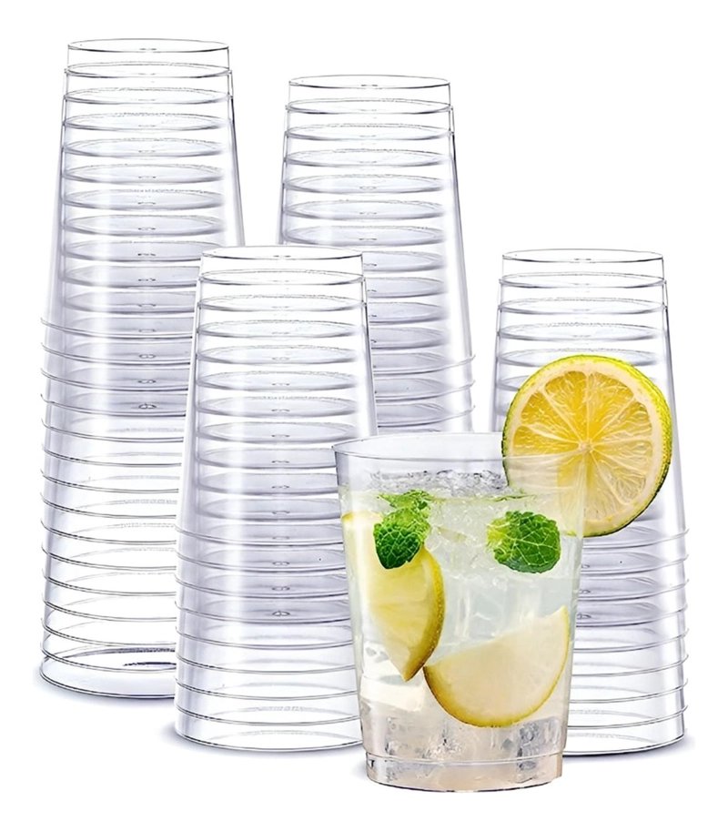 25 SET VASOS DESECHABLES VASO PLASTICO VASO ACRILICOS 438ML - 1