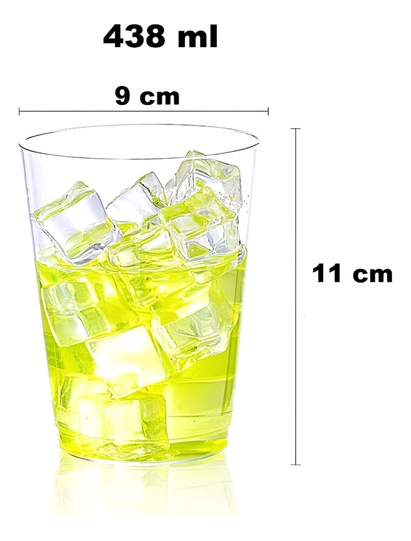 25 SET VASOS DESECHABLES VASO PLASTICO VASO ACRILICOS 438ML - 2