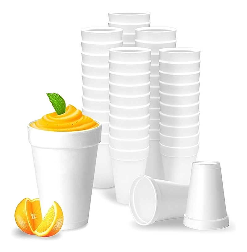 50 VASOS DESECHABLES PLUMAVIT TERMICO VASO CAFE 8OZ 240ML BLANCO 240 - 1