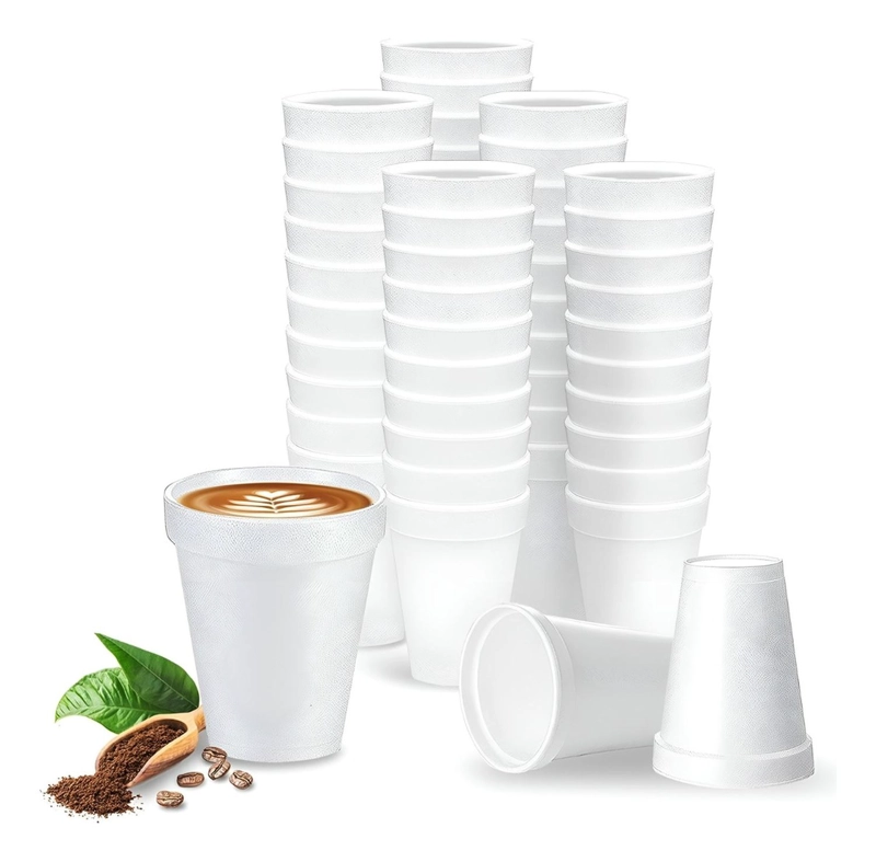 100 VASOS DESECHABLES PLUMAVIT TERMICO VASO CAFE 8OZ 240ML BLANCO 240 - 1