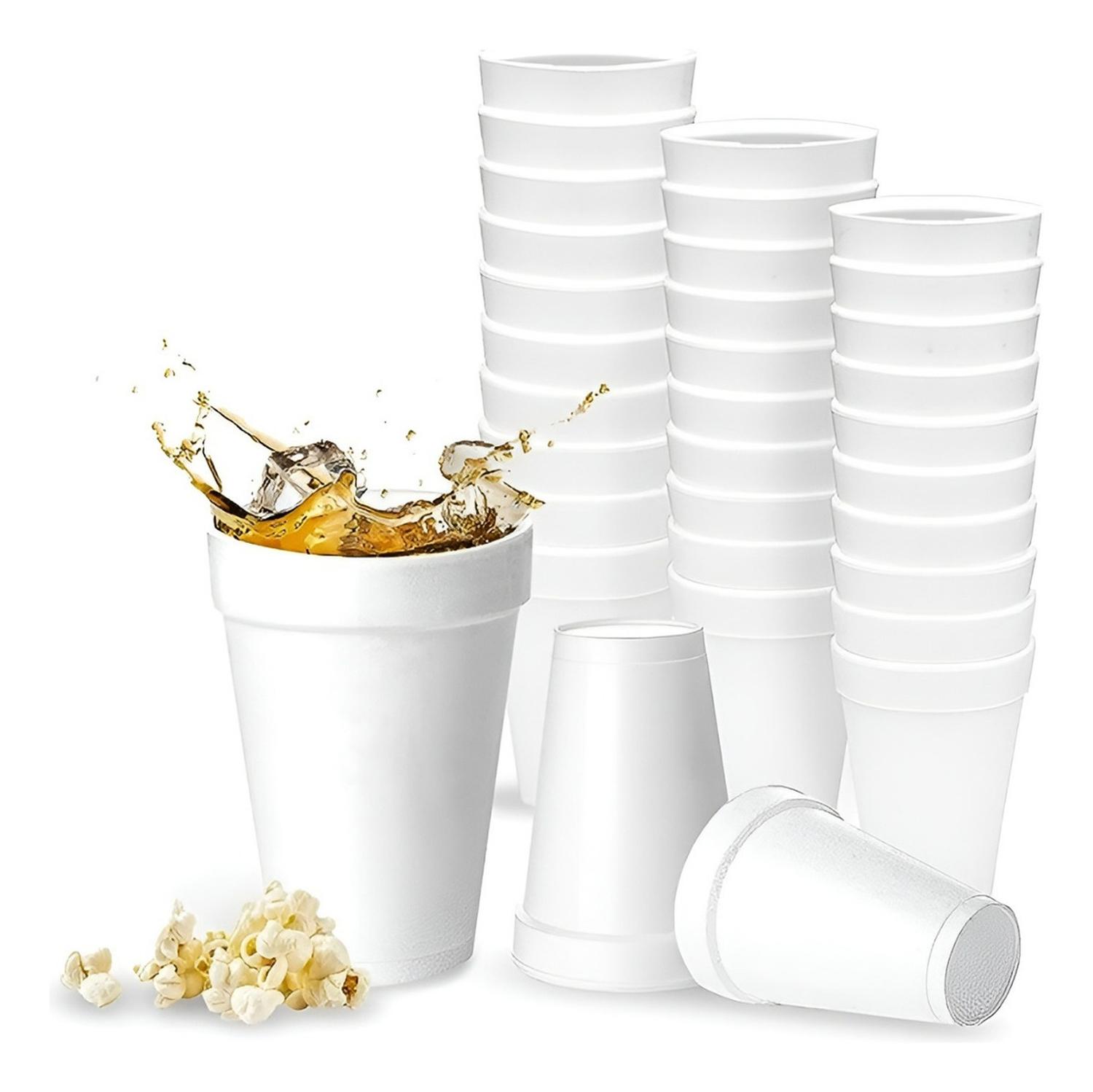 100 VASOS DESECHABLES PLUMAVIT TERMICO VASO CAFE 8OZ 240ML BLANCO 240 - 5