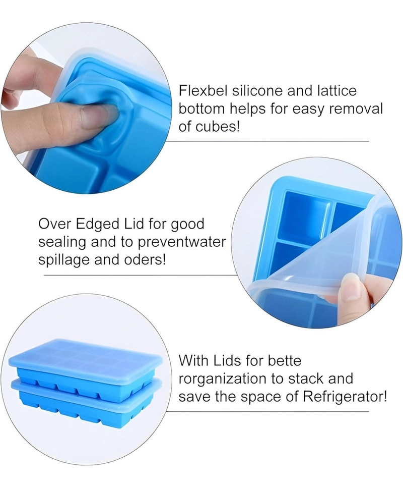 CUBETAS SILICONA CUBETERA SILICONA CUBETAS HIELO C/TAPA 15C - 4
