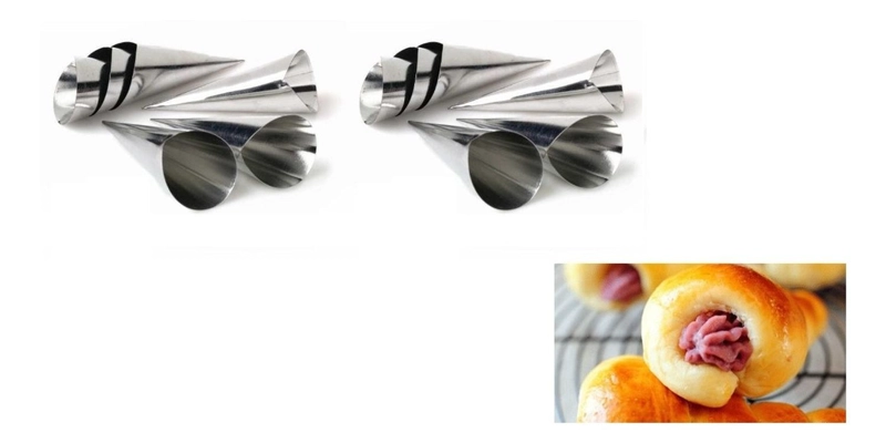 PACK X12 CONO MOLDE PARA CANNOLI CACHITO CROISSANT PAN DANES GRIS - 1