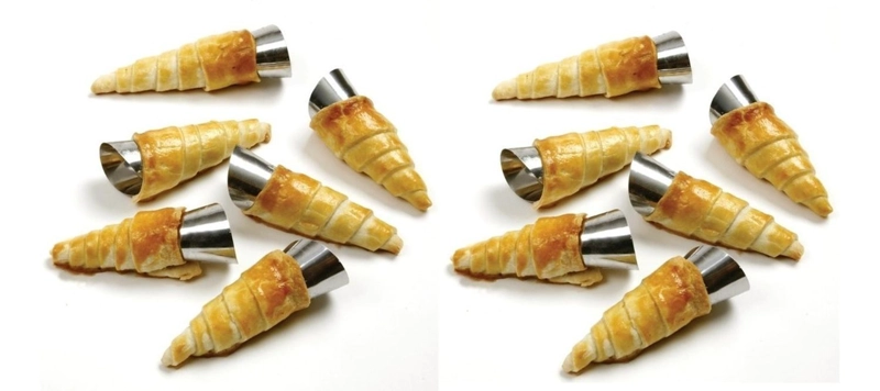 PACK X12 CONO MOLDE PARA CANNOLI CACHITO CROISSANT PAN DANES GRIS - 5