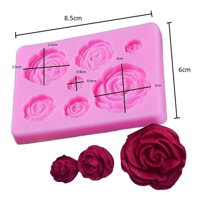 MOLDE DE SILICONA MOLDE ROSAS MOLDE FONDANT ROSAS 7 CAVID - 2