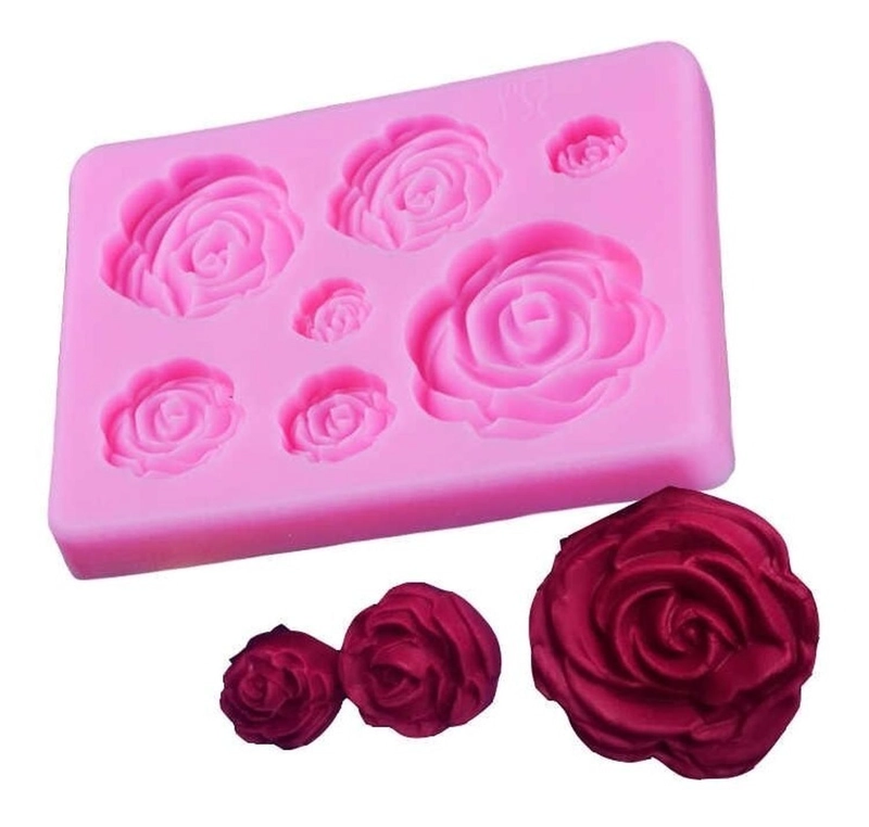 MOLDE DE SILICONA MOLDE ROSAS MOLDE FONDANT ROSAS 7 CAVID - 4