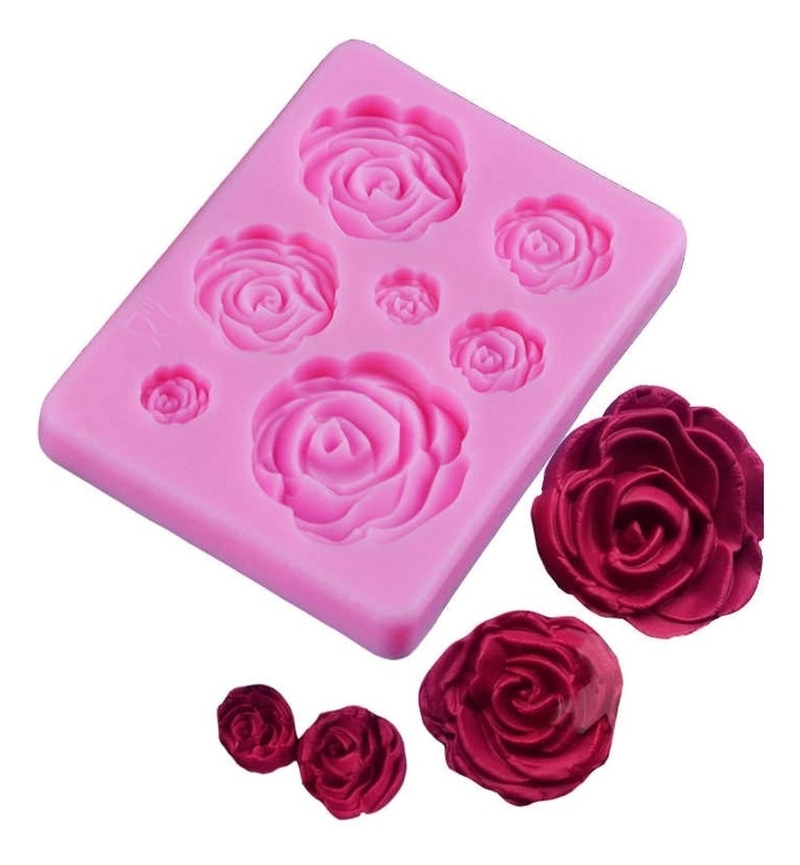 MOLDE DE SILICONA MOLDE ROSAS MOLDE FONDANT ROSAS 7 CAVID - 6