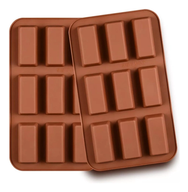 2 MOLDES SILICONA CHOCOLATE MOLDE DE SILICONA BARRA CEREAL MARRON - 6