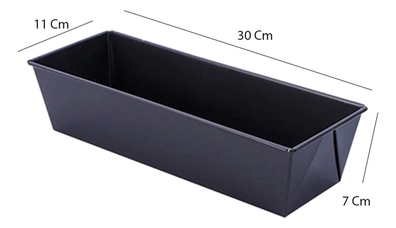 MOLDE RECTANGULAR ANTIADHERENTE TEFLON PARA PAN Y QUEQUE 30CM PASTELERIA CL GRIS - 2