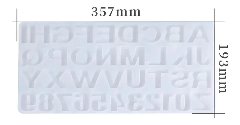 X2 MOLDE DE SILICONA LETRAS MOLDES SILICONA RESINA 36CAVID BLANCO - 3