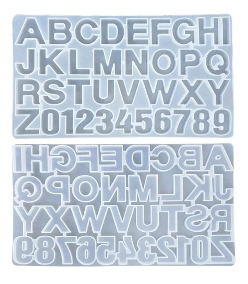X2 MOLDE DE SILICONA LETRAS MOLDES SILICONA RESINA 36CAVID BLANCO - 5