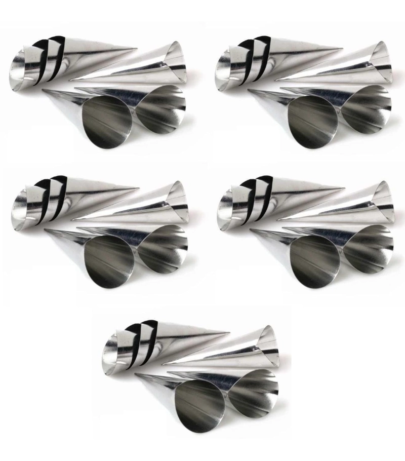 PACK X30 CONO MOLDE PARA CANNOLI CACHITO CROISSANT PAN DANES GRIS - 1