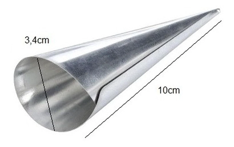 PACK X30 CONO MOLDE PARA CANNOLI CACHITO CROISSANT PAN DANES GRIS - 2