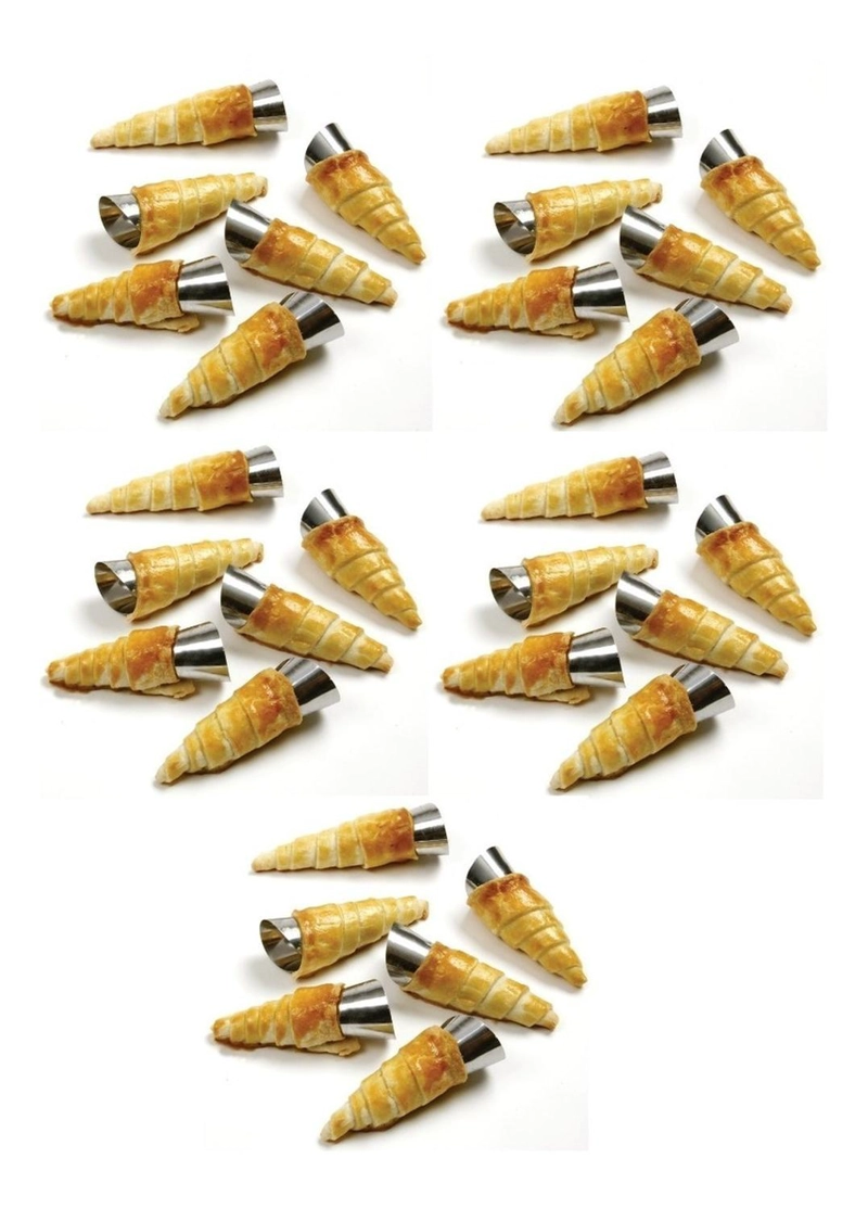 PACK X30 CONO MOLDE PARA CANNOLI CACHITO CROISSANT PAN DANES GRIS - 3