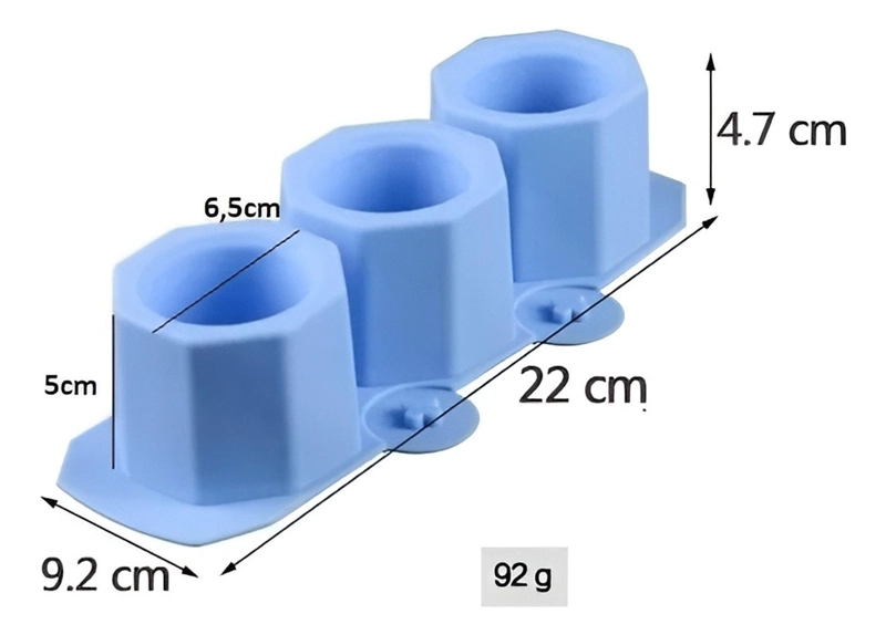 X2 MOLDES DE SILICONA MACETA MOLDE PARA YESO MOLDE PARA VELA AZUL - 3