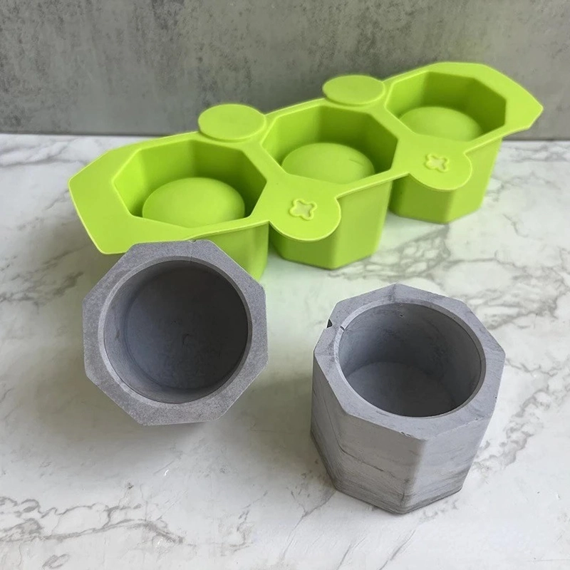 X2 MOLDES DE SILICONA MACETA MOLDE PARA YESO MOLDE PARA VELA AZUL - 8