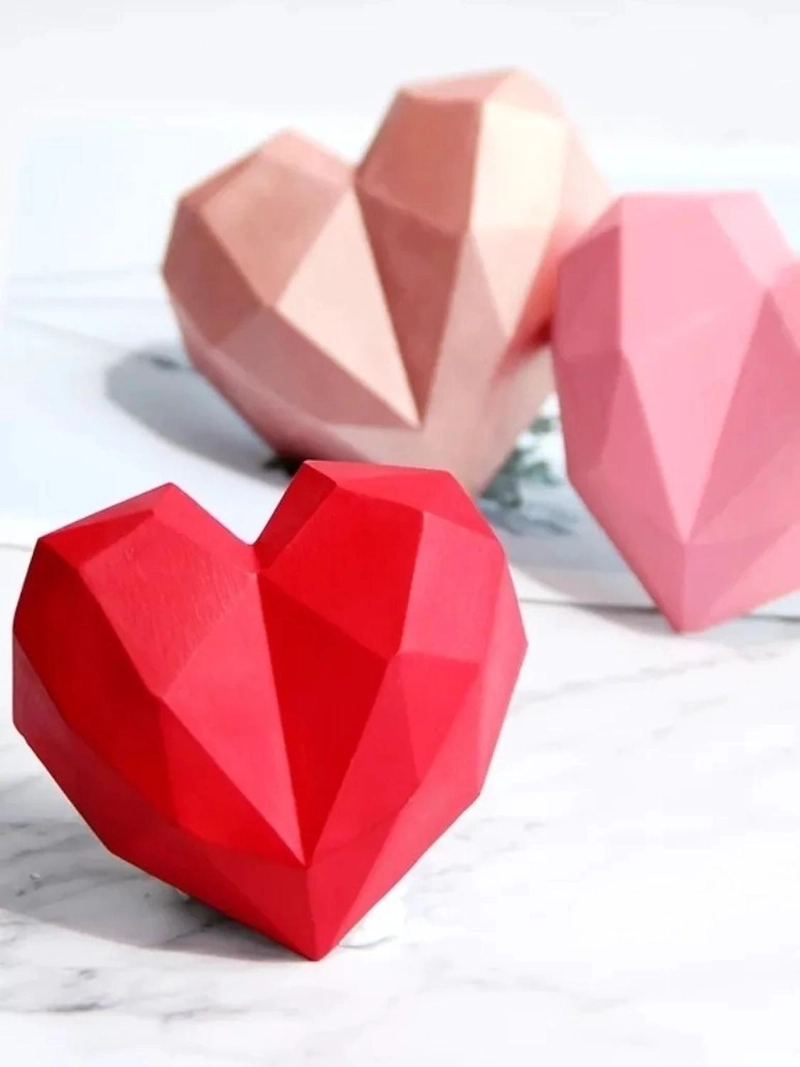 MOLDE MINI CORAZON DIAMANTE MOLDE CORAZON GEOMETRICO 15 - 4